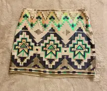 Sequin Aztec Skirt