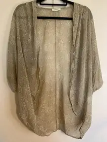 Adrienne Size M Tan Snake-print Cardigan Shrug‎