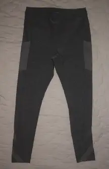 Gray Pocket Leggings With Mesh Detailing