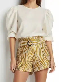 SÉZANE Romeo Shorts, Ocre Zebra, FR38/US6