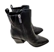 Blondo Eleanor Waterproof Leather Pointed Toe Heeled Booties Black Size 7M