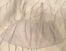 White Striped Crop Top 
