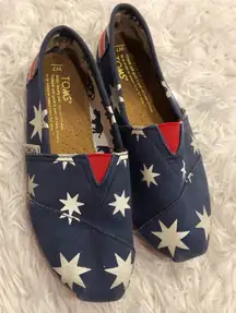 Tom’s Union‎ Jack British Flag Stars Canvas Shoes Red White Blue 7