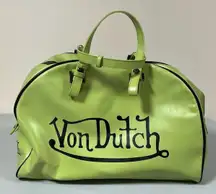 Apple Green Leather Bowling Bag Purse Handbag Pocketbook Satchel 💚✨