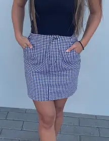 Hollister Black and White Checkered / Plaid Mini Skirt