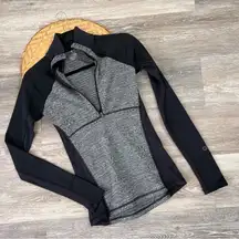 Calia‎ by Carrie underwood quarter zip running top herringbone and black