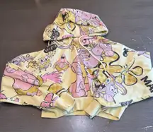 Nickelodeon Spongebob Squarepants Cartoon Print Cropped Hoodie Womens Small‎