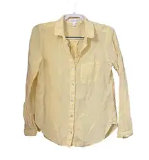 Anthropologie Cloth and Stone Yellow Linen Button Up Top