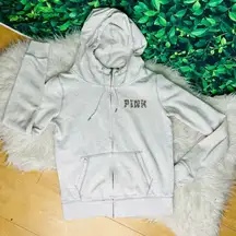 PINK VS Chi - Town fall / winter sequin casual hoodie front full zip size S