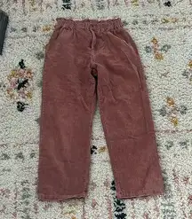 Emory park Paper bag waist corduroy pants