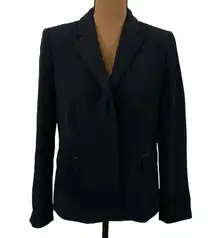 Ann Taylor  black petite concealed button placket blazer size 8p