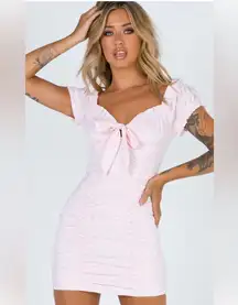 Pink mini milk dress Pink Spring Floral rushed dress size us 0/ uk 4 1823