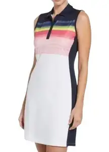 NWT! Callaway Abstract Gradient Print Color Block Golf Dress - Size Large