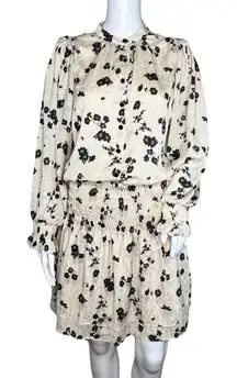 Heartloom‎ Dress Womens Medium Cream Black Floral Joey Blouson Party Cocktails