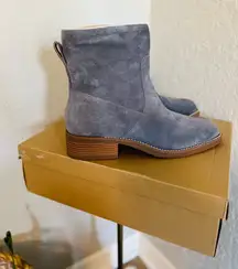 LUCKY BRAND Kazey Square Toe Suede Bootie, Block Heel,‎ Dark Gray, Size 12, NWT