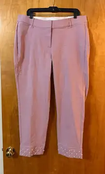 Lane Bryant The Allie Pant Skinny Ankle Pants Mauve Pearl Accents On Cuff NWT 16