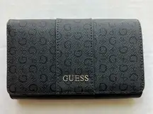 flap front multi compartment wallet black