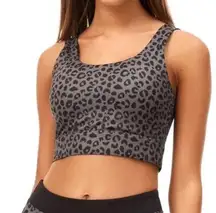 All Fenix Jagger Long Athletic Sports Bra: Charcoal Grey/Black Leopard Cheetah