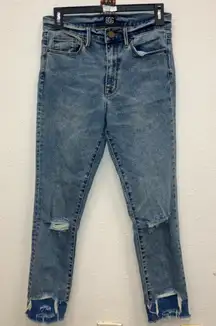BDG Twig High Rise Distressed Medium Wash Double Hem Jeans size 27