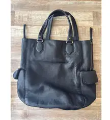 Botkier Designer Rio Top Handle Black Leather Tote Bag Quiet Luxury Minimalist