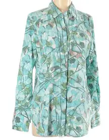 Prologue long sleeve ice blue button up top size small NWOT