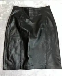 Women's Andrew Marc Black Leather Pencil Skirt Size 6