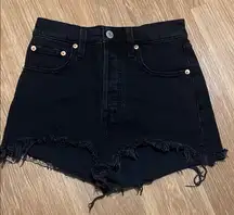 Levi's Black Jean Shorts for Women size 24 distressed high waist