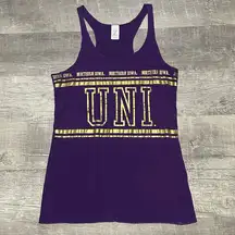 Northern Iowa UNI Racerback Tank Top Womens S Purple Gold Panthers NCAA