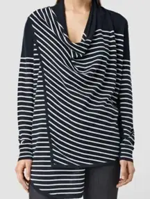 ALL SAINTS Wool Wrap Drina‎ Striped Cardigan Size 0