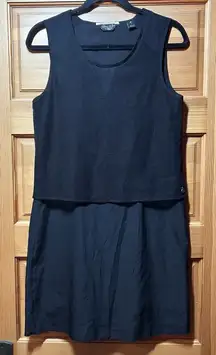 Maison Scotch Women's Black Mesh Sleeveless Shift Dress Size Small Emo Punk Goth