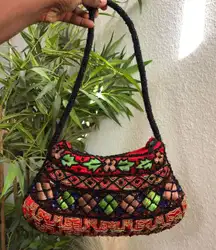 Stunning Vibrant Mini Beaded Shoulder Colorful Hand Bag Purse Vintage Y2K Glam #Western #Boho #Festival #cottagecore