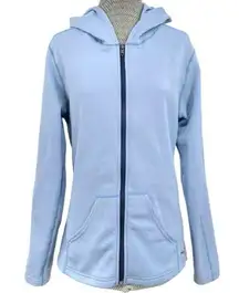 Hot Chillys Sky Blue M-Quilt Zip Up Hoodie Quilted Casual Spring Jacket Size M