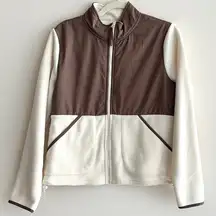 BearPaw Outdoors Polar Fleece Zip Up Jacket, Taupe/Cream, Size Medium