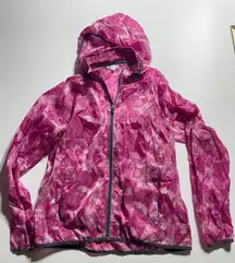 BCG Pink‎ Geometric Pattern Lightweight Windbreaker Jacket with Hood Medium