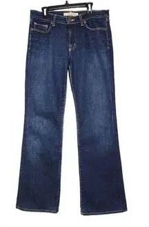 J Brand 818 Jeans Dark Wash Blue Denim Stretchy Flared Leg Wide Leg 28x29