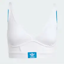 New ADICOLOR FLEX RIBBED COTTON TWO-PLY PLUNGE BRAMI Bralette Size Small Outdoor