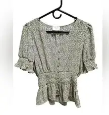 Sienna sky white and black leopard cheetah print top