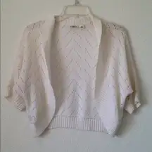 Cato Ladies'  Crocheted White Shrug (M)