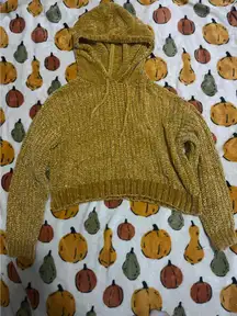 Yellow Cropped Crocheted Sweater