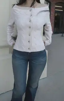 Off-the-shoulder knitted top size small 