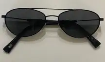 Tommy Hilfiger Carol Polarized Flat Oval Sunglasses Black Frame Gray Lens CAROL