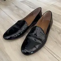 Anthropologie Patent Leather Black Loafer Shoes Size 38 7.5