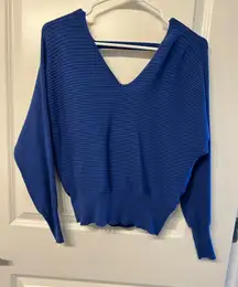 Deep blue V sweater