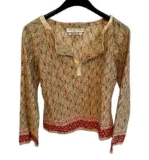 Tommy Hilfiger Jeans | Vintage Long Sleeve Paisley Print Fitted Blouse Medium