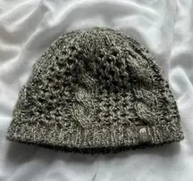 Gray And White Northface Beanie