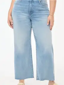 J. Crew Factory Wide Leg Crop Jeans Size 31T Raw Hems High Rise BO755