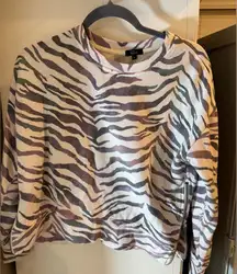 Rails Marlo Ivory Gradient Tiger Stripe Sweatshirt Size Small