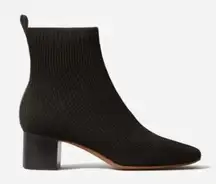 Everlane  Glove Rib Knit Ankle Sock Boots 11 Comfortable ReKnit Black Block Heel