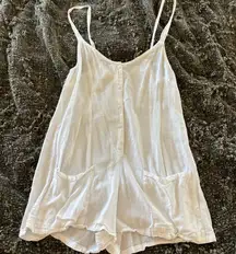 Rhythm White Button Up Cover-up Romper