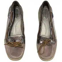 SIZE 9 SPERRY TOP-SLIDER Purple & Dark Silver/Gray